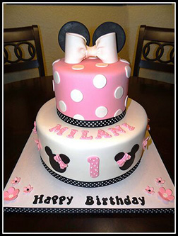 Pink Minimalist Minnie Mouse Cake