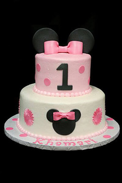 Pink Bow Stack Minnie Mouse Cake