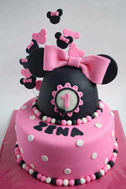 Mouse Ear Balloons Minnie Mouse Cake