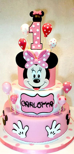 Minnie Mouse Balloon Ride Birthday Cake