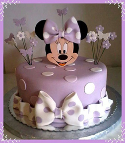 Lavender Polka Dots Minnie Mouse Cake