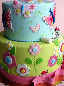 Vibrant Stack Butterfly Cake