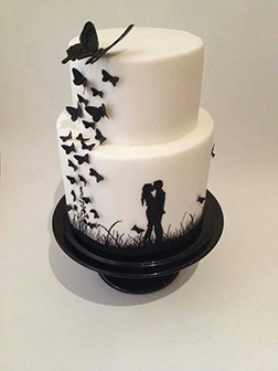 Butterfly Silhouette Wedding Cake