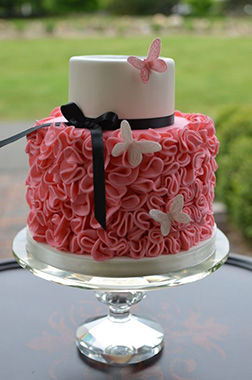 Ruffled Pink Butterfly Cake