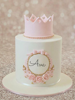 Pink Princess Christening Cake