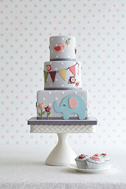 Polka Dot Tiered Christening Cake