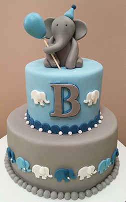 Blue Elephant Birthday Cake