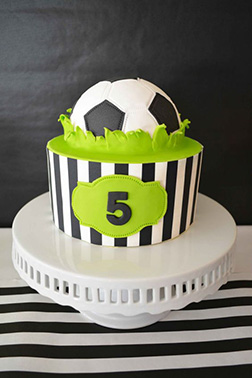 Football/Soccer Ball Burst Birthday Cake