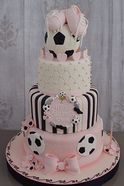 Pretty in Pink Soccer Cake