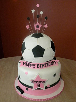 Soccer Pink Starburst Cake