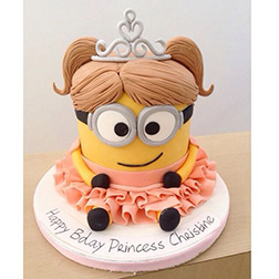 Pink Minion Princess Cake