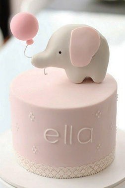 Pink Baby Elephant Cake