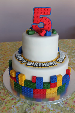 Lego Birthday Number Cake