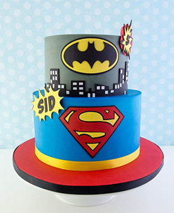 Batman vs Superman Tiered Cake