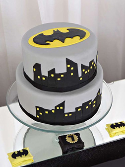 Batman Gotham City Streets Tiered Cake