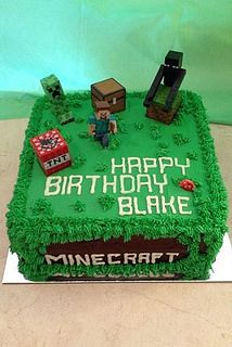 Minecraft Happy Steve Box Cake