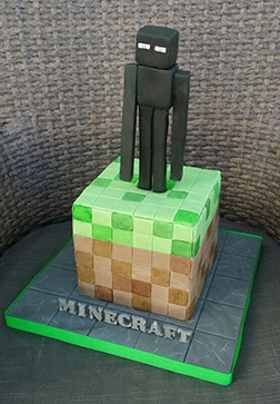 Minecraft Enderman Stare Birthday Cake