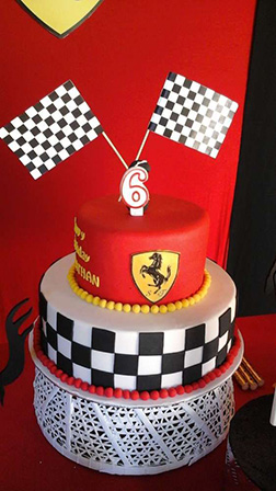 Ferrari Checkered Flag Cake