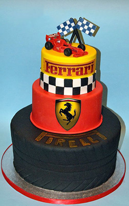 F1 Winner's Circle Ferrari Cake