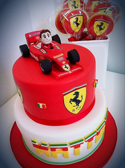 Tiered Ferrari F1 Cake