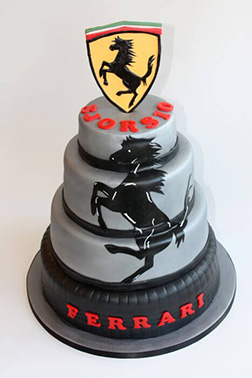 Multi Tiered Ferrari Logo Cake