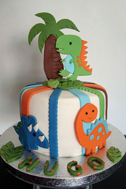 Baby Dino Cutout Cake