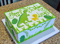 Friendly Green Dinosaur cake