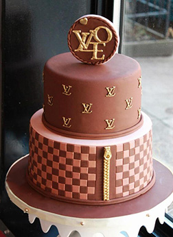 Tiered Louis Vuitton Logo Cake