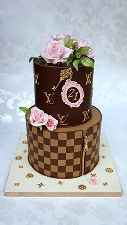 Louis Vuitton Style Giftbox Cake 2