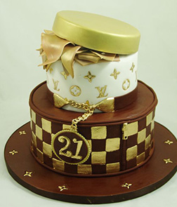 Louis Vuitton Style Giftbox Cake 1