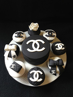 Chanel Logo Cake & Cupcakes