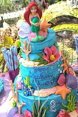 Little Mermaid Sea Flora Tiered Cake