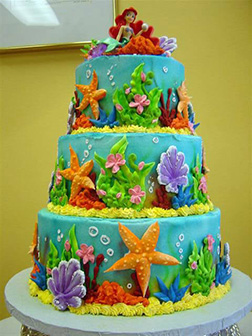 Little Mermaid Of The Corals Tiered Cake