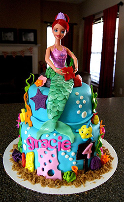 Ariel Princess Doll Cake