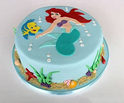 Ariel & Flounder Fondant Cake