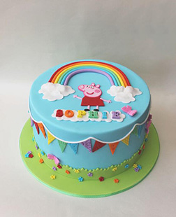 Peppa Pig Rainbow Theme Cake