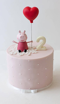 Peppa Pig with a heart  Balloon Birthday Cake
