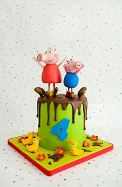 Peppa and George Pig Theme Cake 3