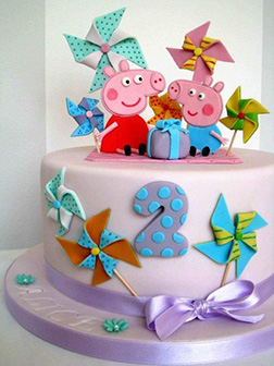 Peppa Pig & Pinwheels Theme Cake