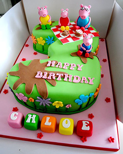 Peppa Pig Number Birthday Cake 1