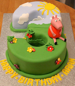 Peppa Pig Number Birthday Cake 2