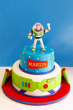 Buzz Figurine Tiered Cake