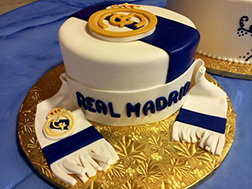 Real Madrid Scarf and Logo Cake