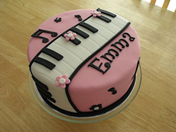 Pink Piano Keys Cake