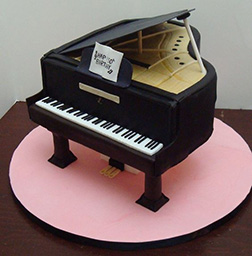 Black Grand Piano Cake
