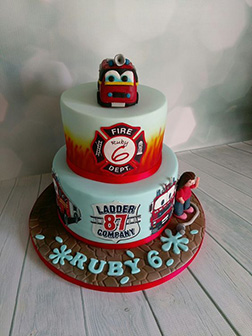Ladder 87 Fire Engine Cake