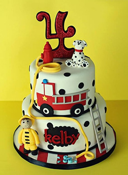 My Little Fireman Tiered Cake 1