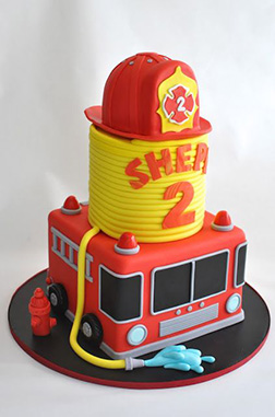 Well Equppied Firetruck Cake
