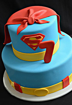 Superman Cape Tiered Cake