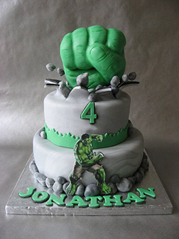 Smashing Fists Hulk Cake
